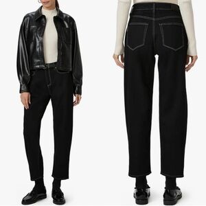 Paige Alexis High Waist Barrel Jeans in Twilight Black size 27